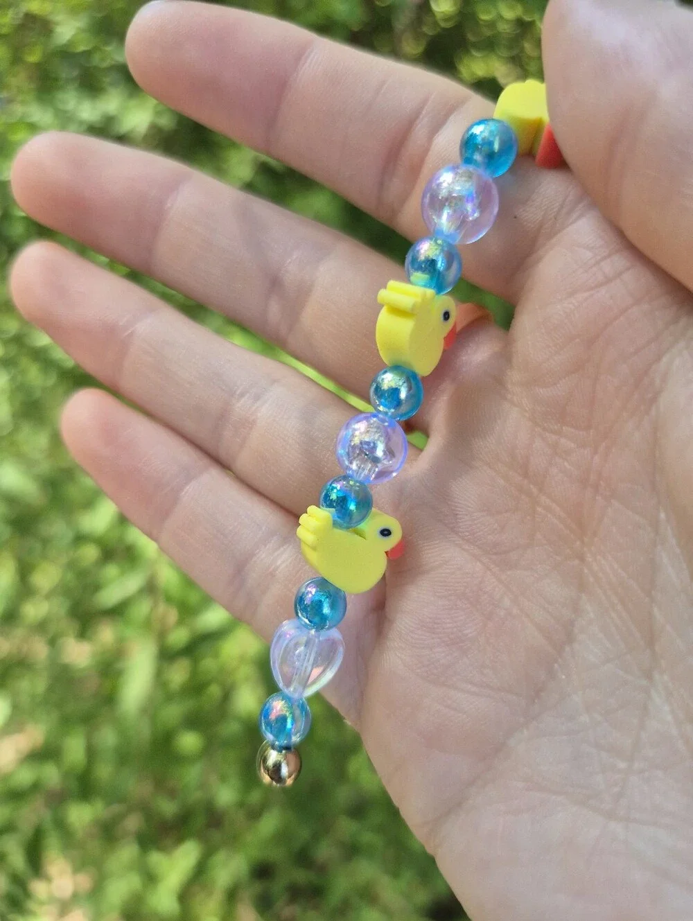 Handcrafted Blue Bubble Duck Keychain Charm